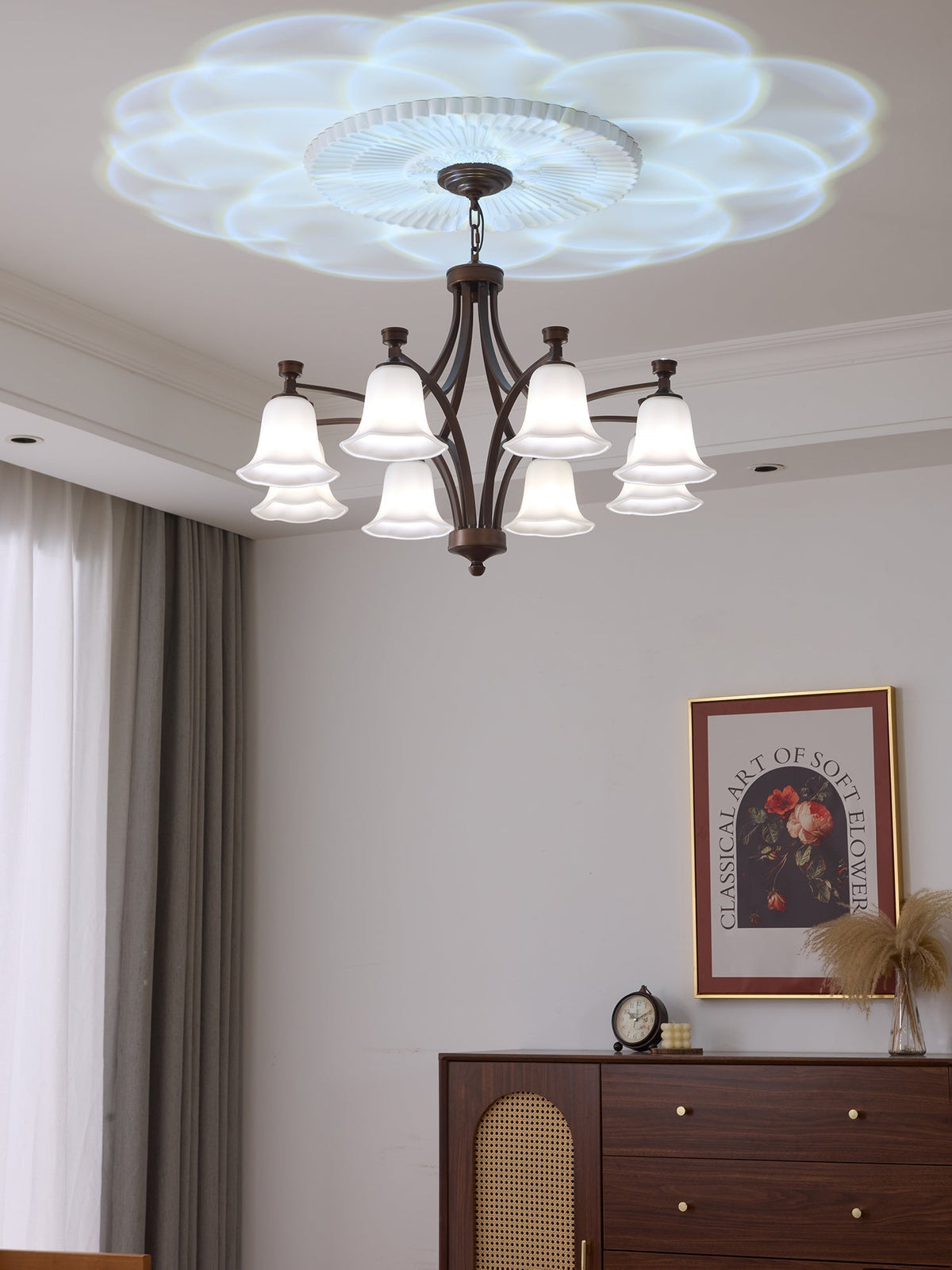 Lustre Épinette en verre et métal – vue 8