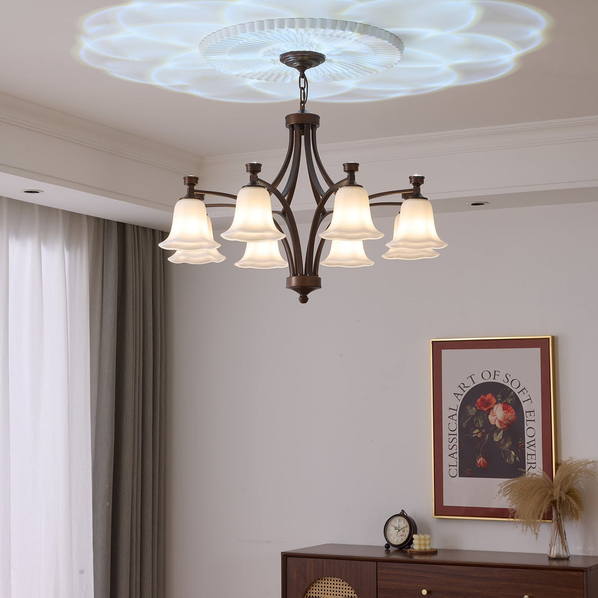 Lustre Épinette en verre et métal – vue 18
