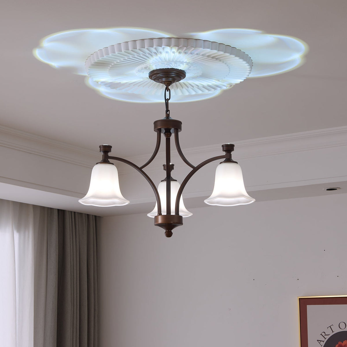 Lustre Épinette en verre et métal – vue 9