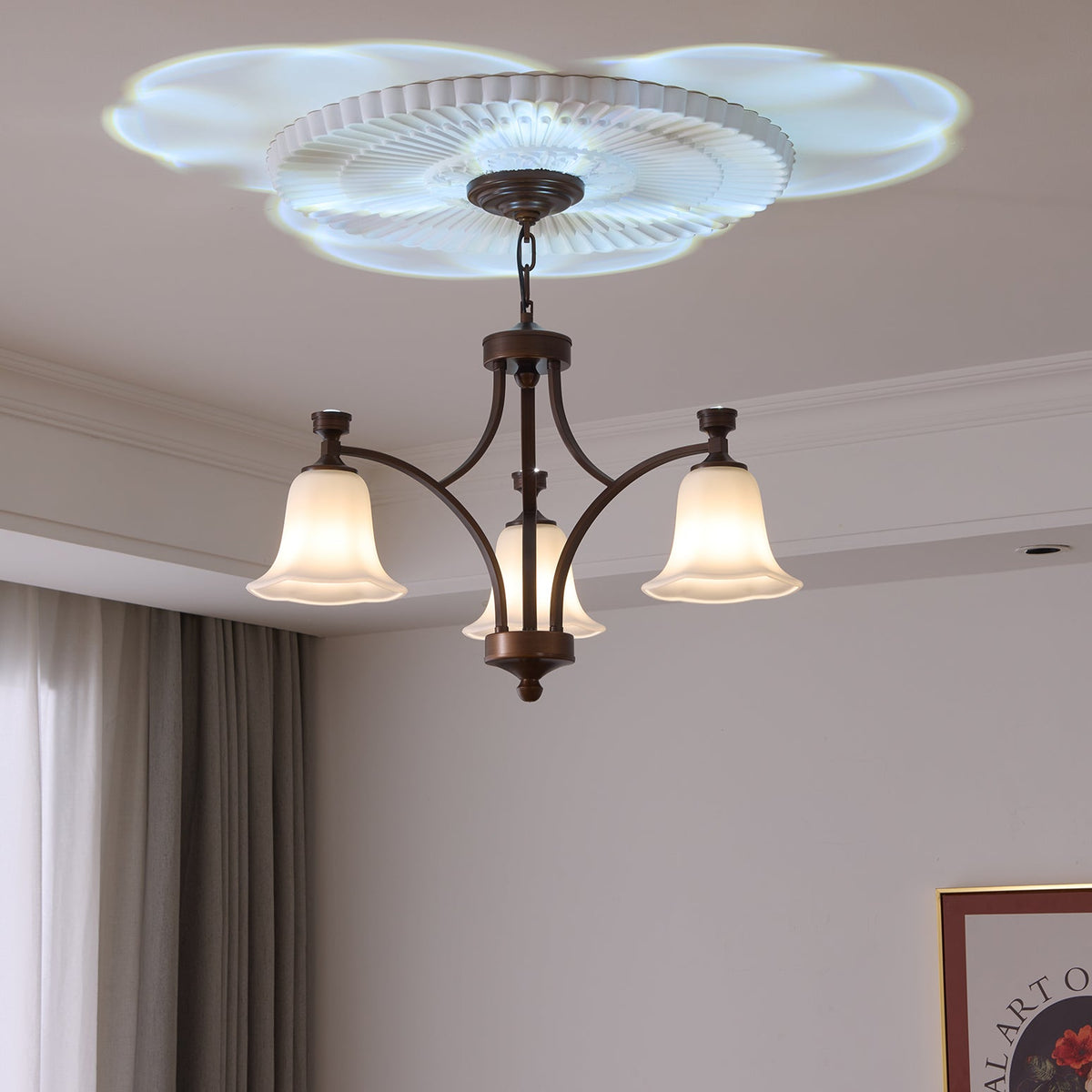 Lustre Épinette en verre et métal – vue 19