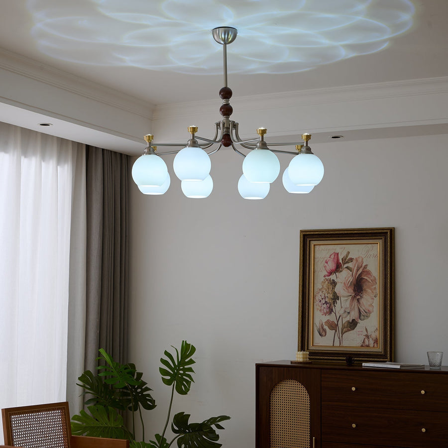 Lustre Honfleur en verre et bois – vue 5