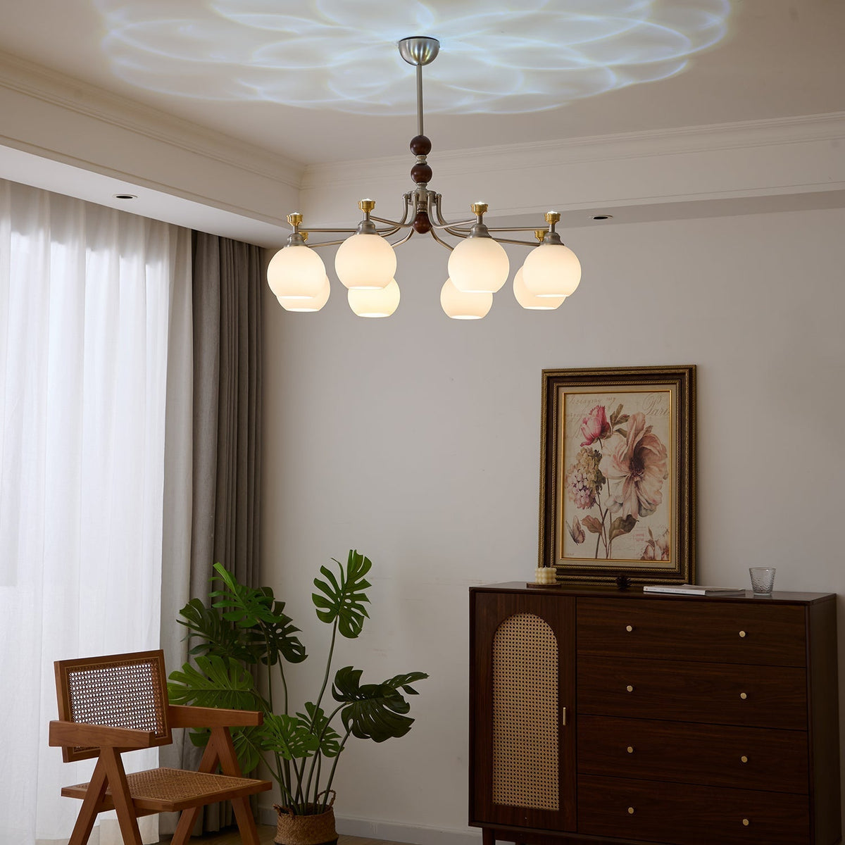 Lustre Honfleur en verre et bois – vue 7
