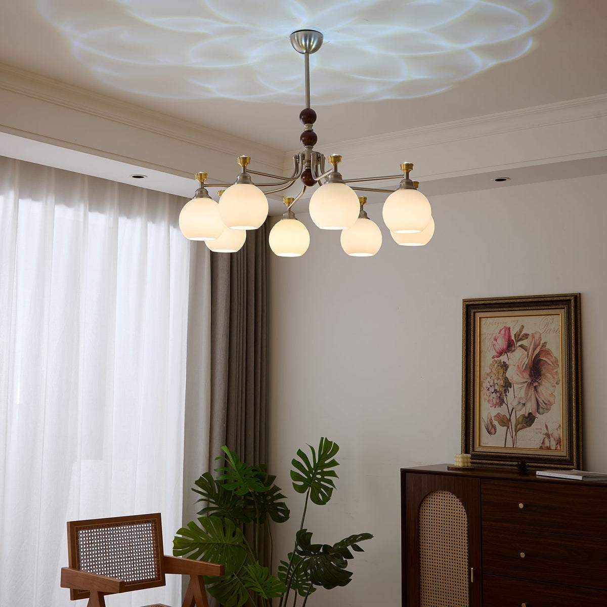 Lustre Honfleur en verre et bois – vue 16