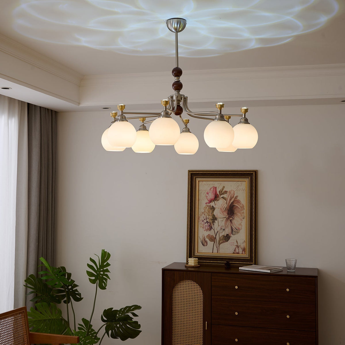Lustre Honfleur en verre et bois – vue 10