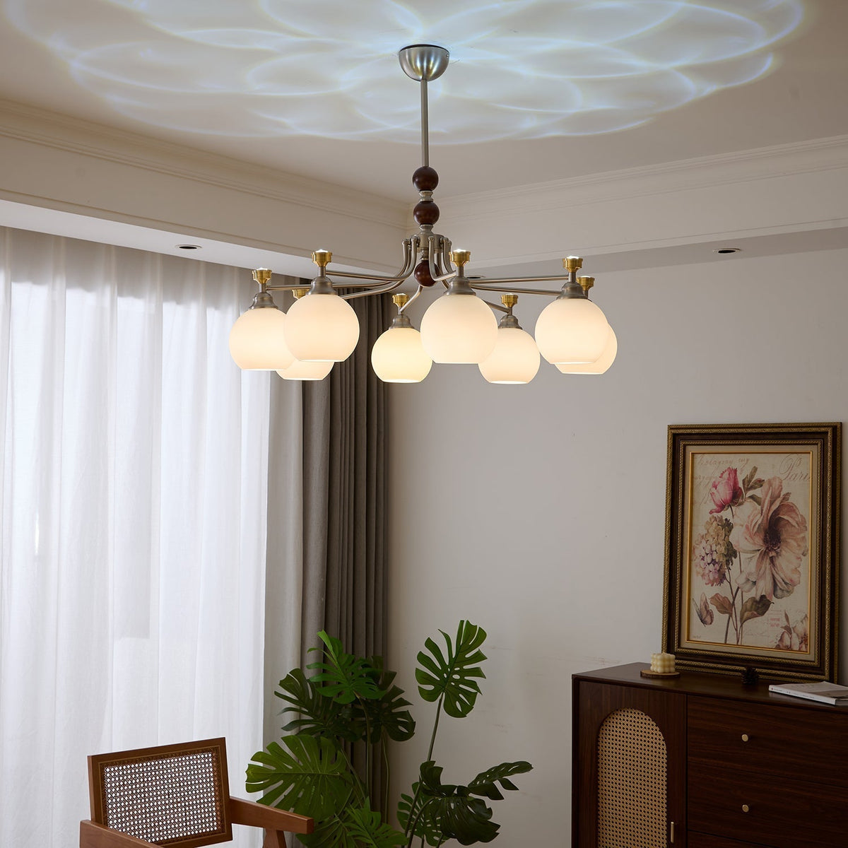Lustre Honfleur en verre et bois – vue 3