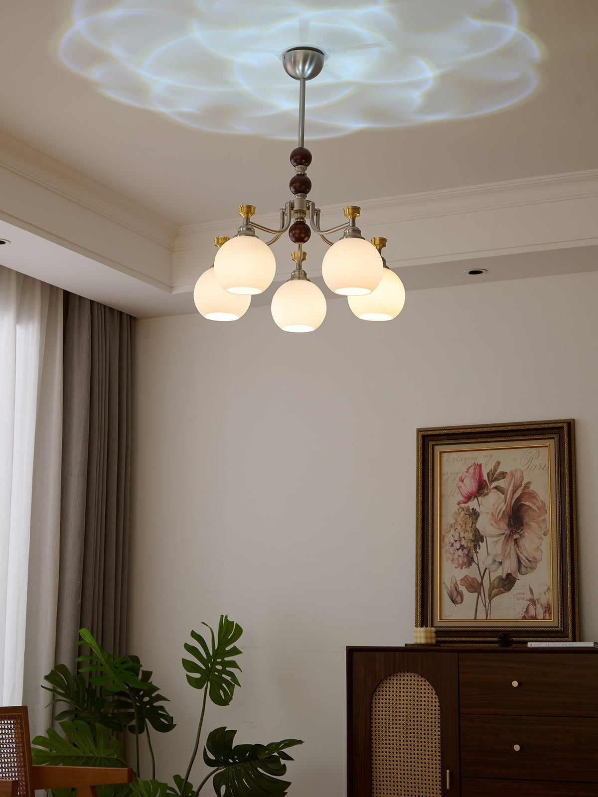 Lustre Honfleur en verre et bois – vue 17