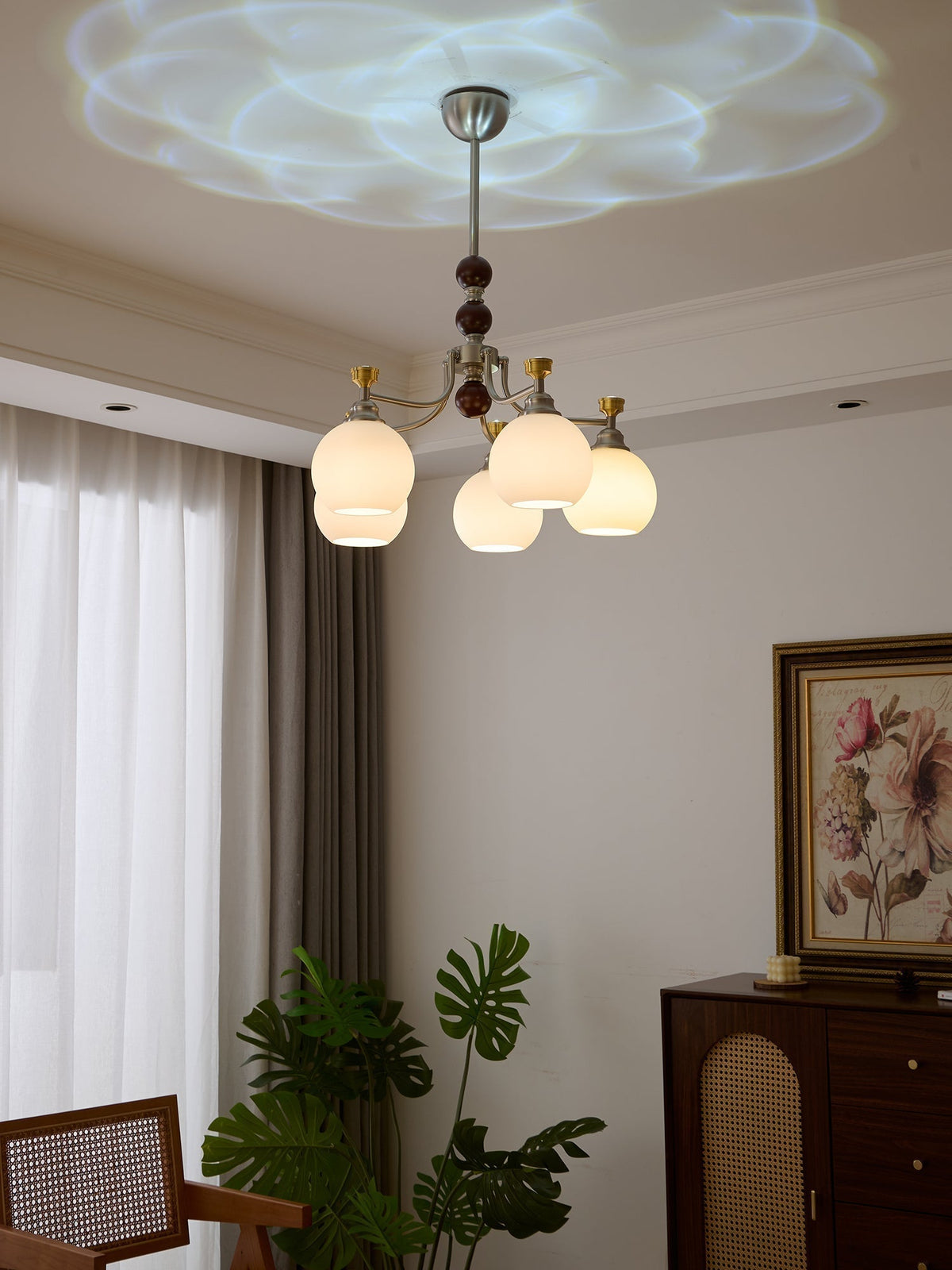 Lustre Honfleur en verre et bois – vue 19