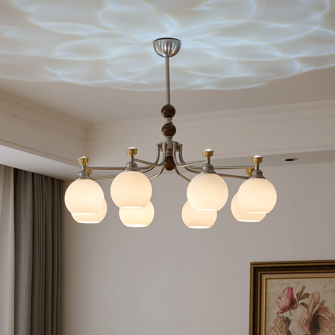 Lustre Honfleur en verre et bois – vue 4