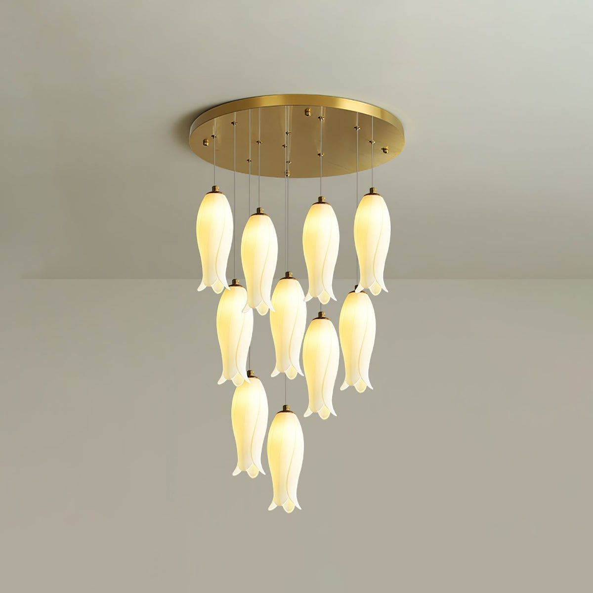 Lustre Gabrielle en albâtre et laiton – vue 55