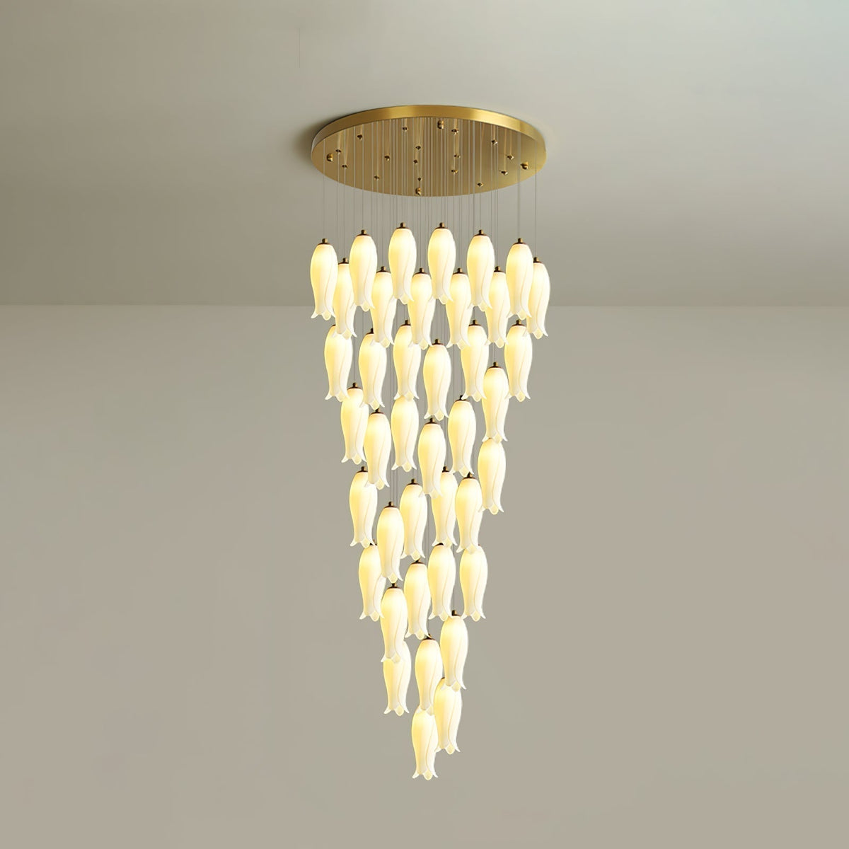Lustre Gabrielle en albâtre et laiton – vue 43