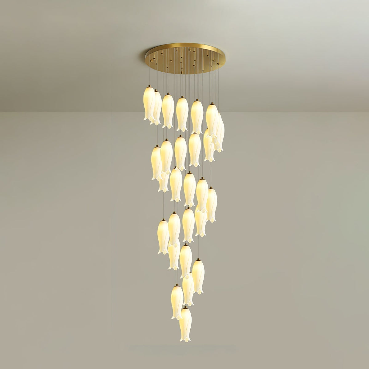 Lustre Gabrielle en albâtre et laiton – vue 42