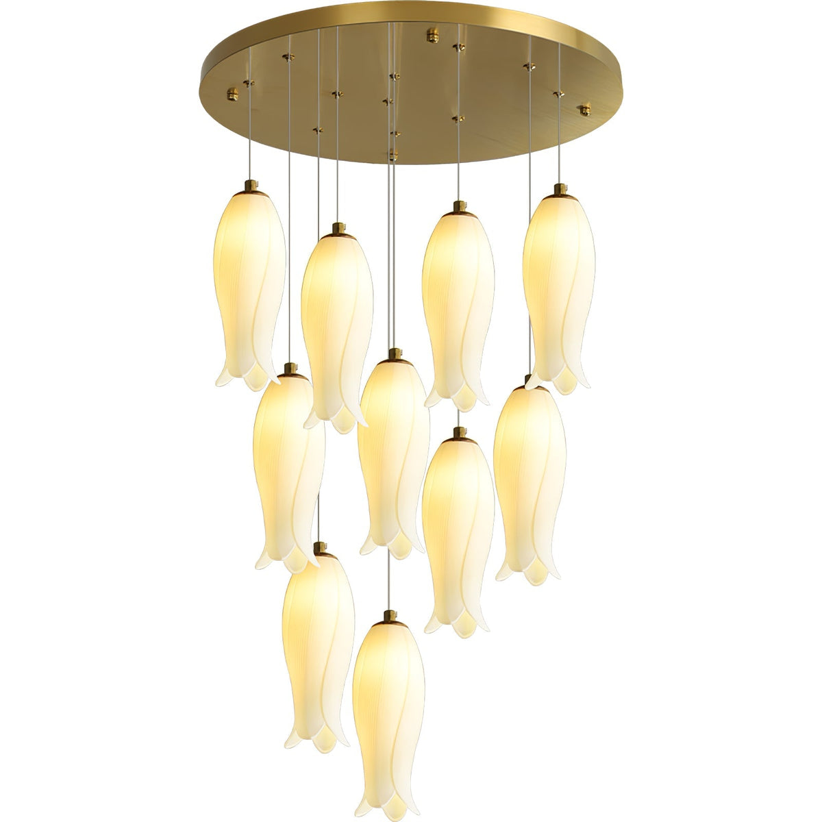 Lustre Gabrielle en albâtre et laiton – vue 22
