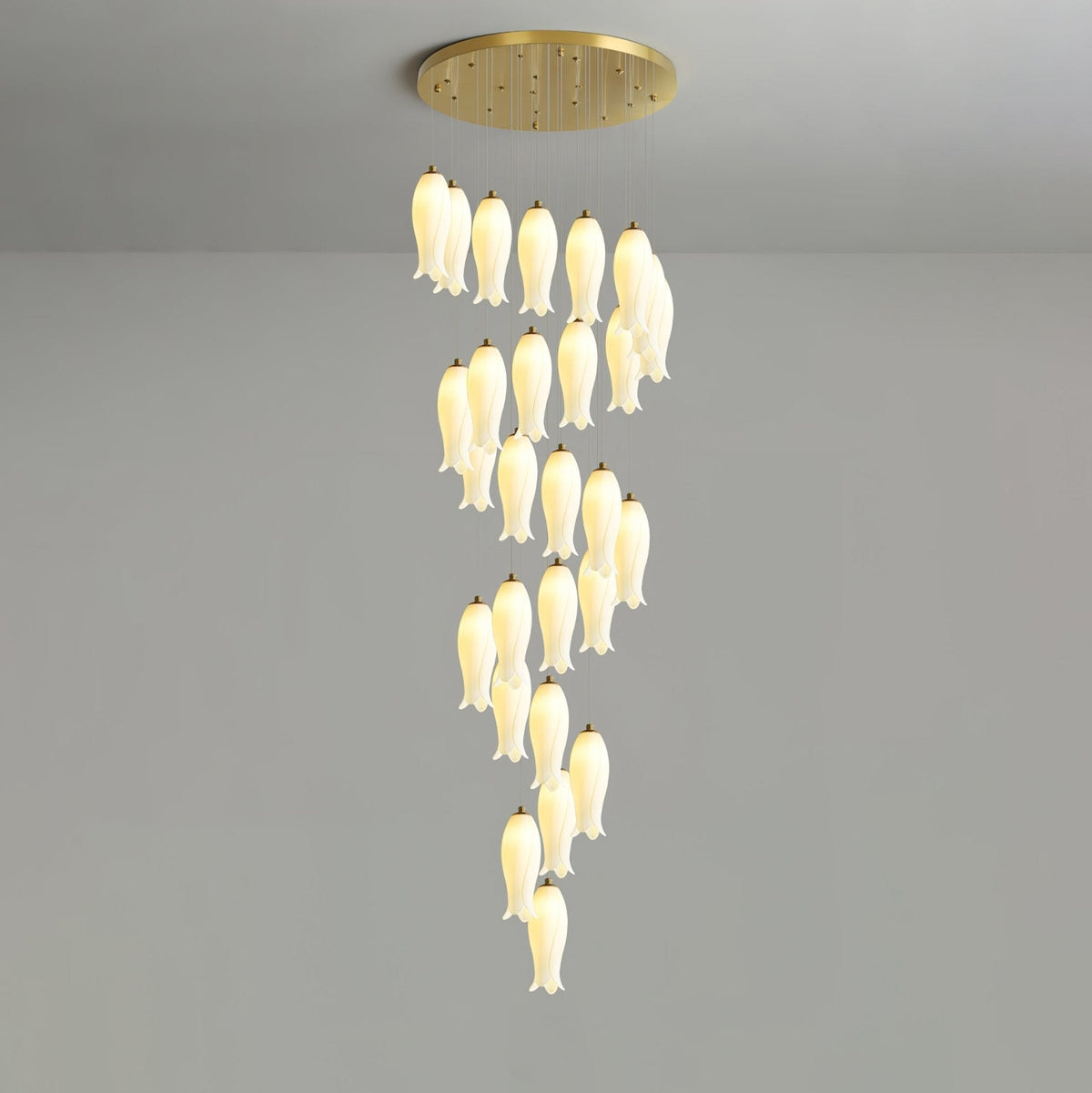 Lustre Gabrielle en albâtre et laiton – vue 30