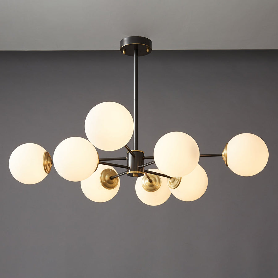 Lustre Sylphe en verre et laiton – vue 5