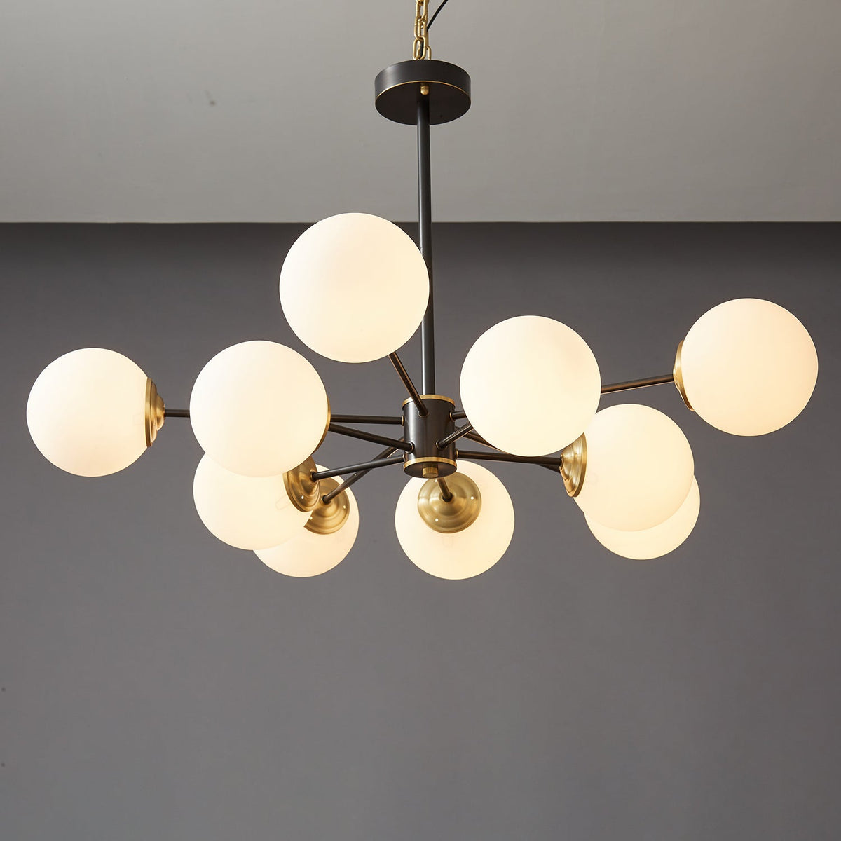 Lustre Sylphe en verre et laiton – vue 25