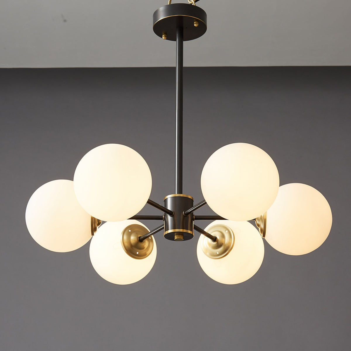 Lustre Sylphe en verre et laiton – vue 18