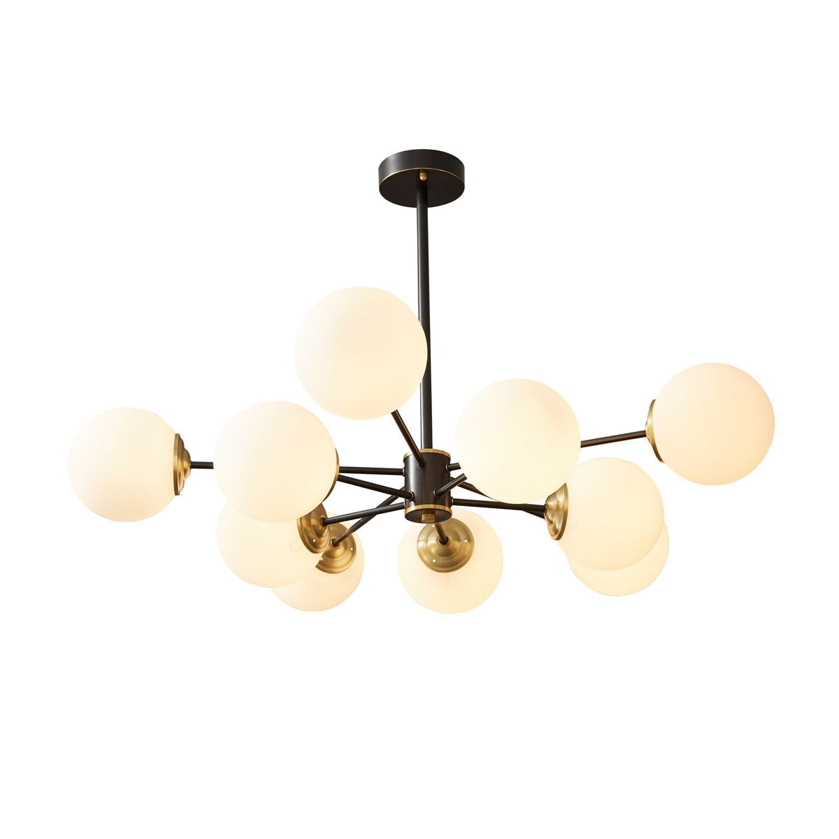 Lustre Sylphe en verre et laiton – vue 17