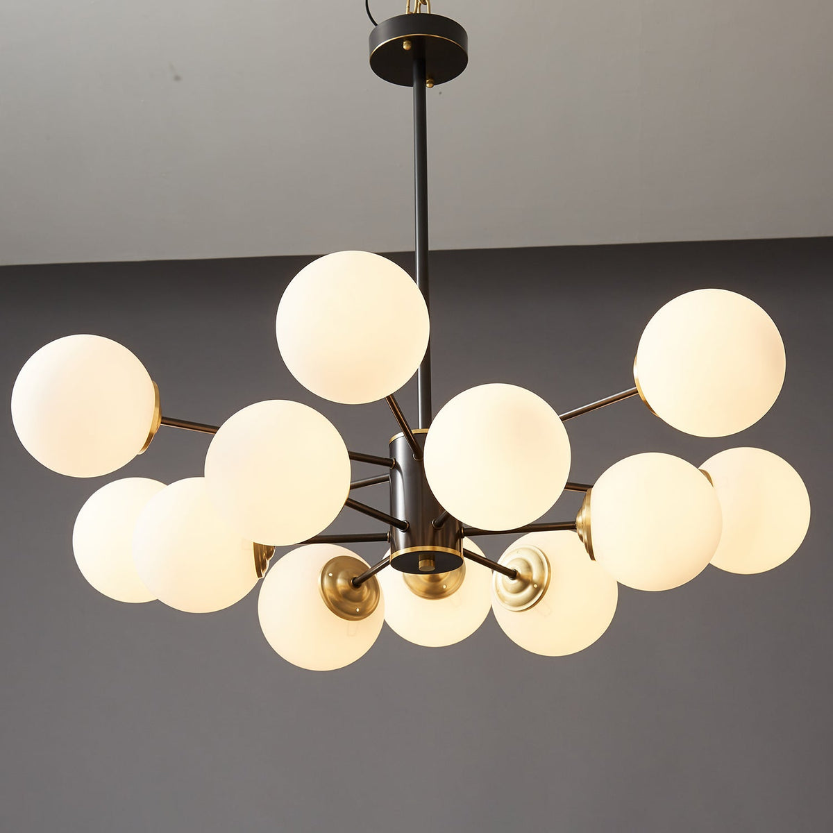 Lustre Sylphe en verre et laiton – vue 28