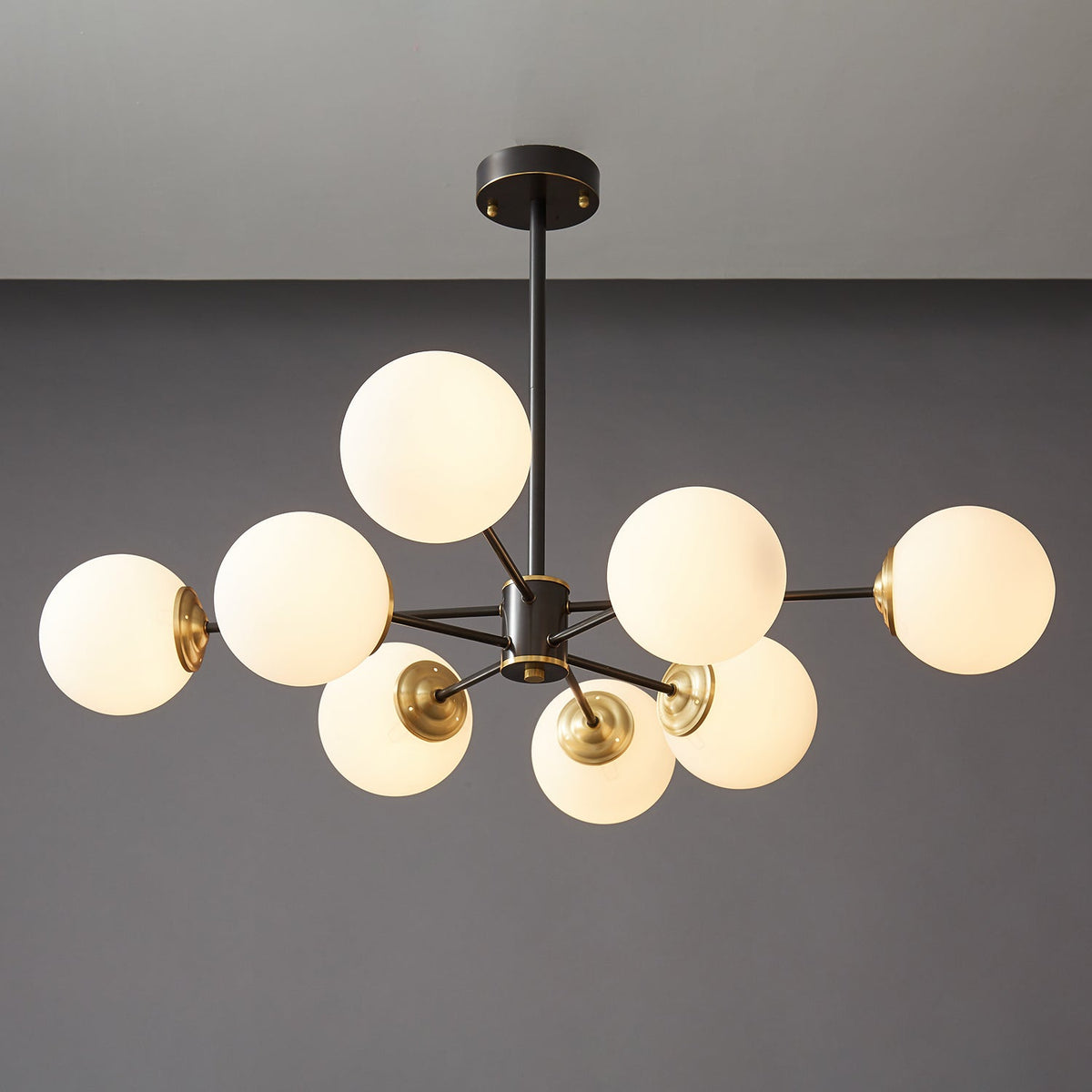 Lustre Sylphe en verre et laiton – vue 3
