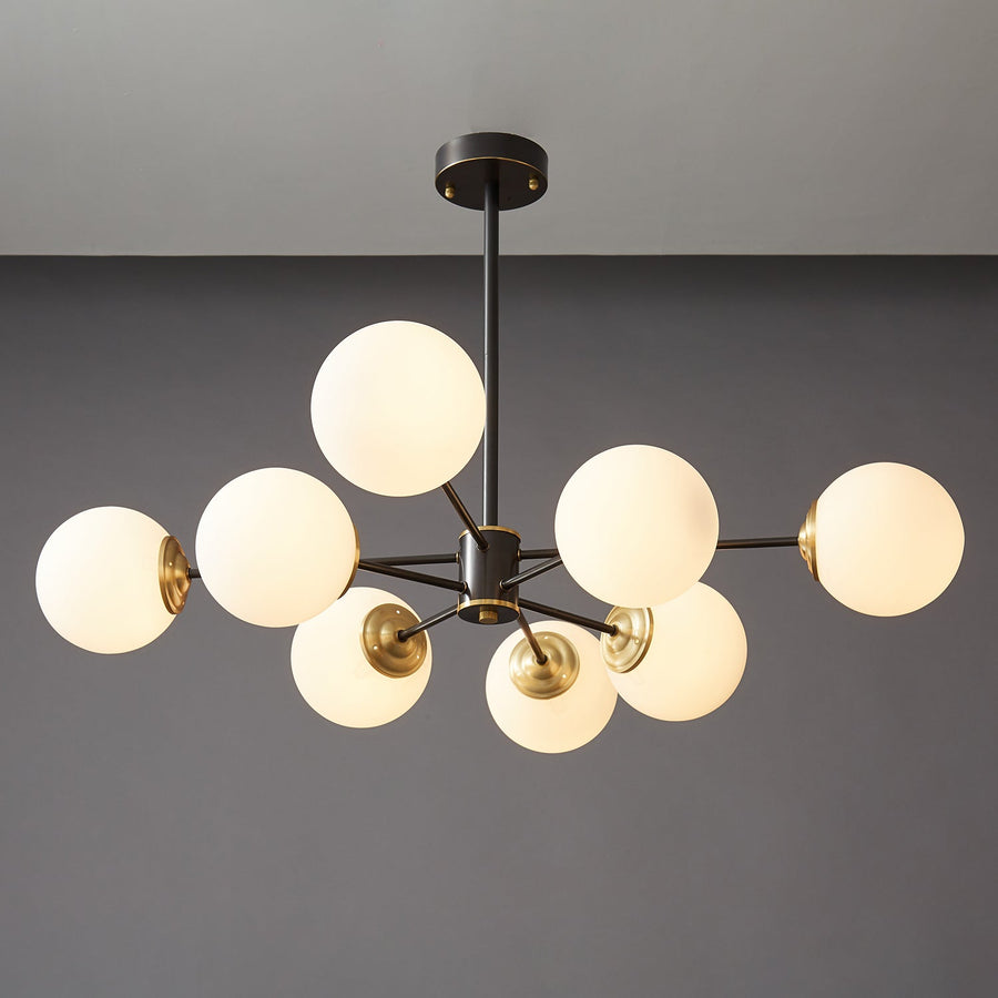 Lustre Sylphe en verre et laiton – vue 3