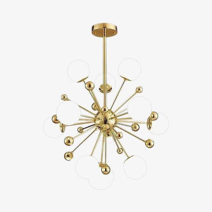 Lustre Brassée en laiton et verre – vue 11