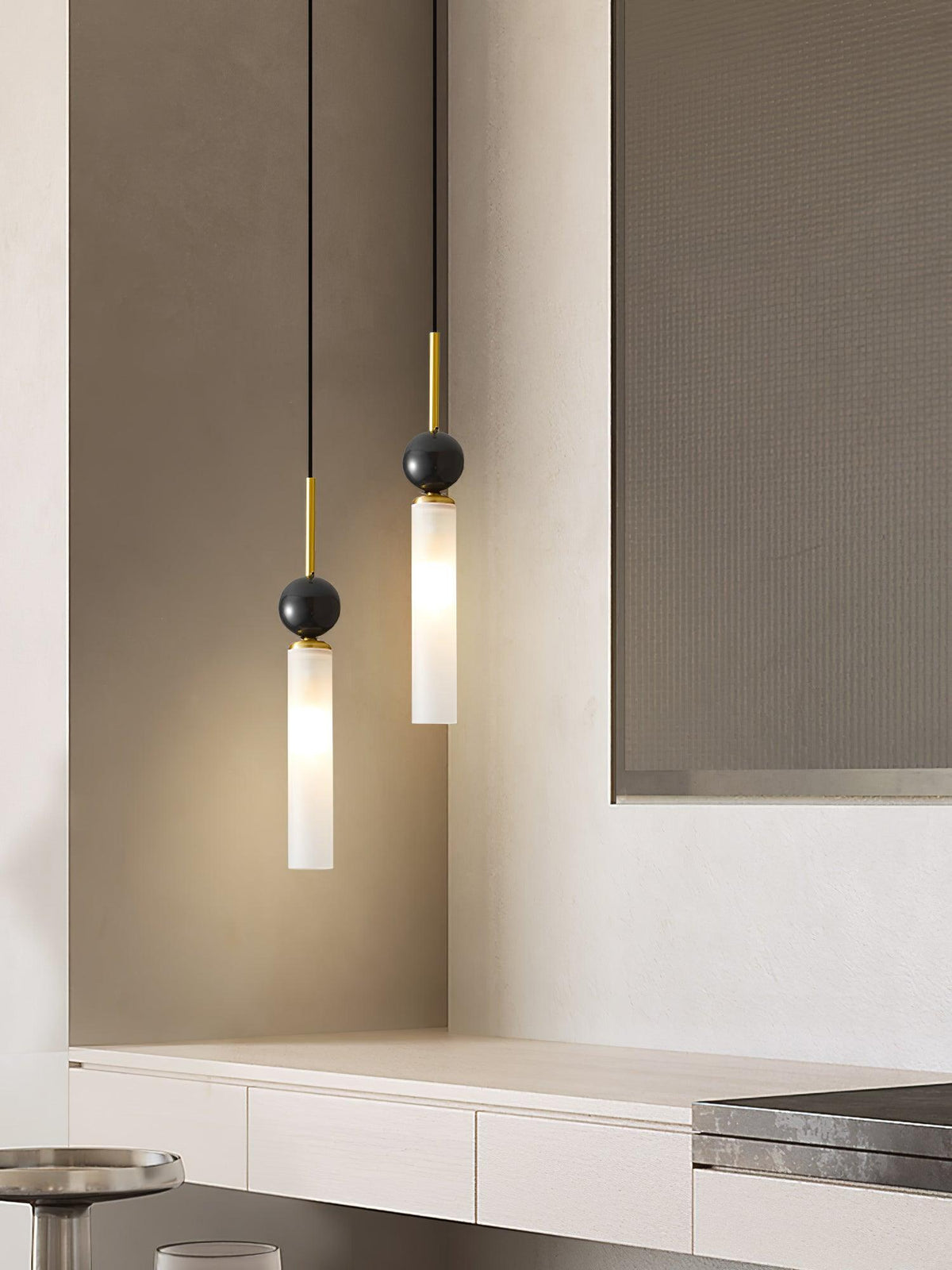 Suspension Houblon en marbre et laiton – vue 15