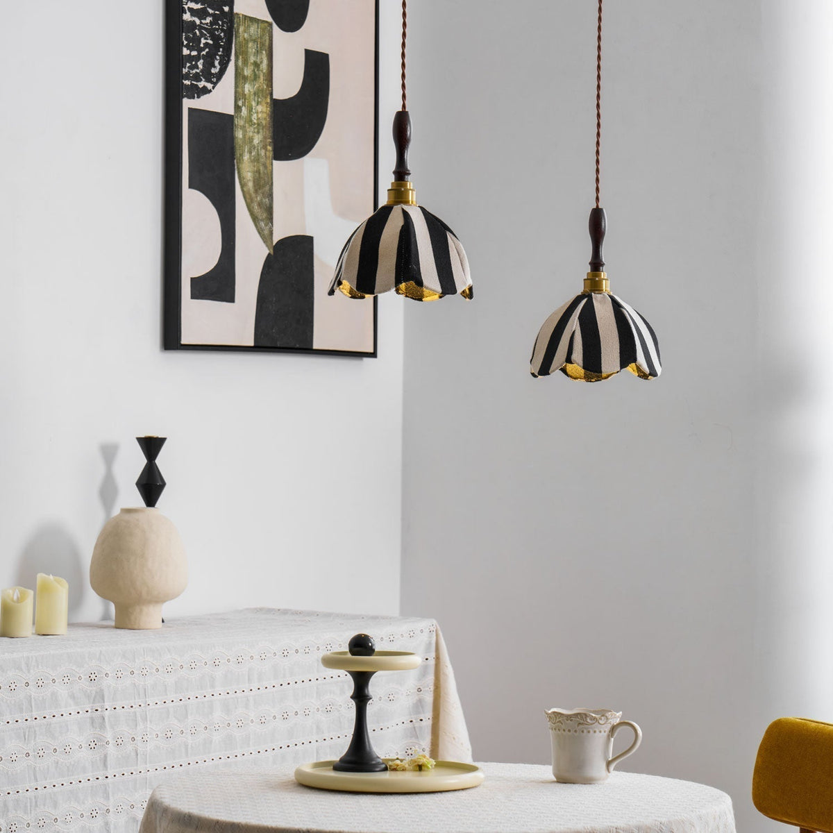 Suspension Ancolie en tissu et métal – vue 20