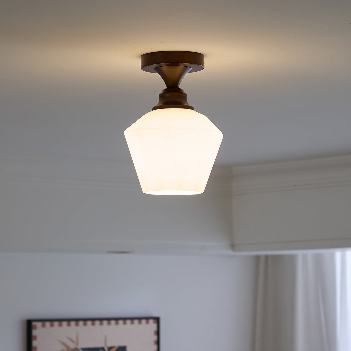 Plafonnier Vésuve en verre et métal – vue 3