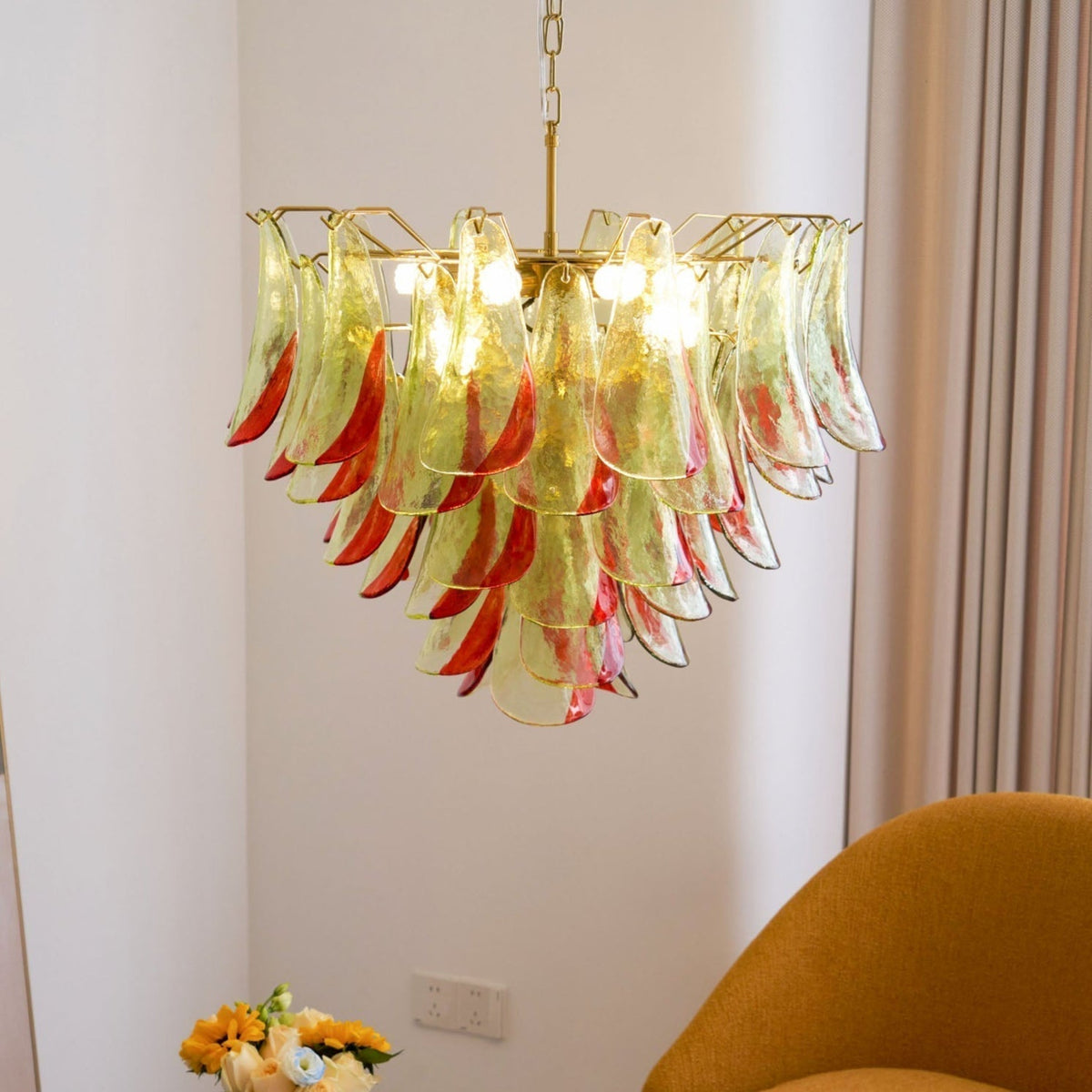 Lustre Falaise en verre et métal – vue 4