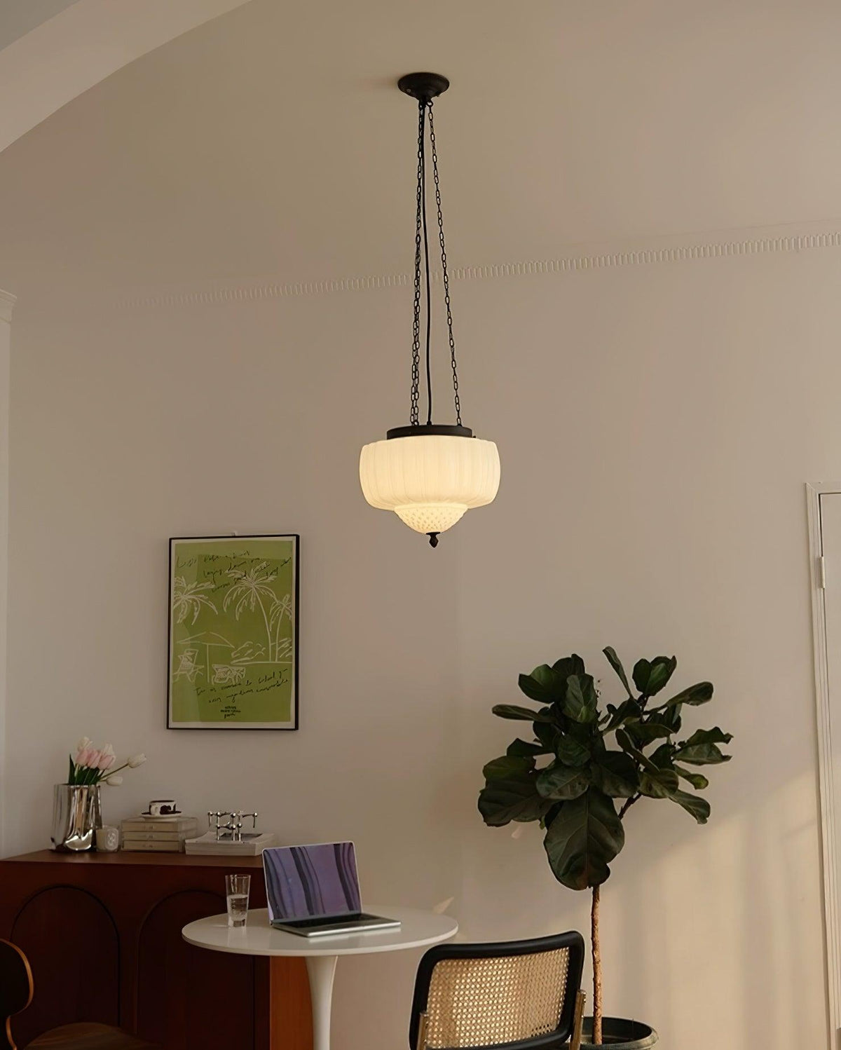 Suspension Troubadour en verre et métal – vue 6