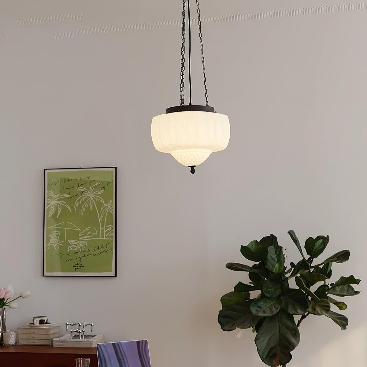 Suspension Troubadour en verre et métal – vue 28