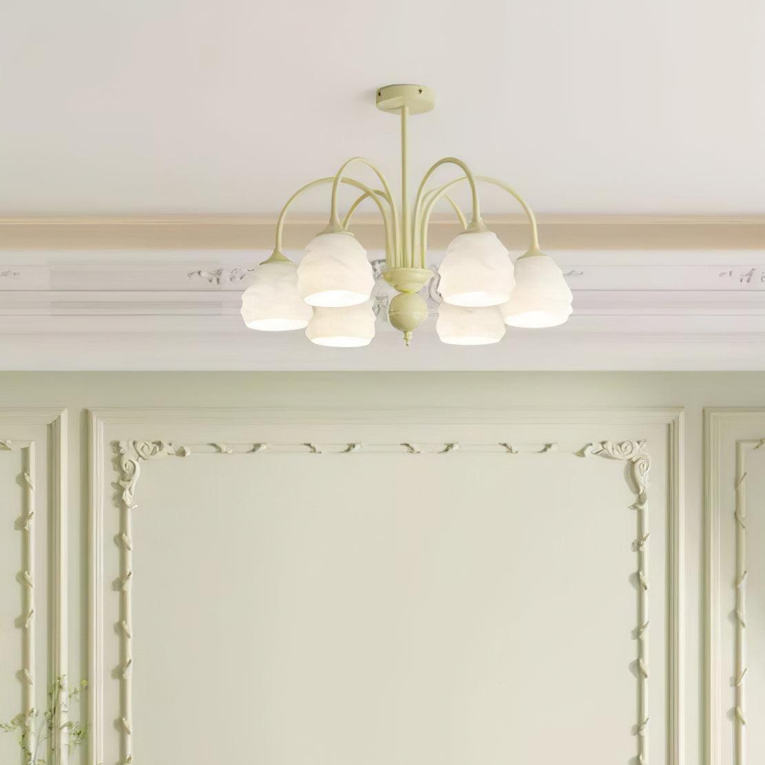 Lustre Lampion en verre et métal – vue 8