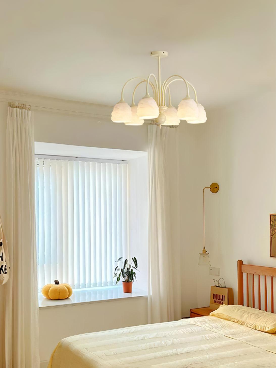 Lustre Lampion en verre et métal – vue 11