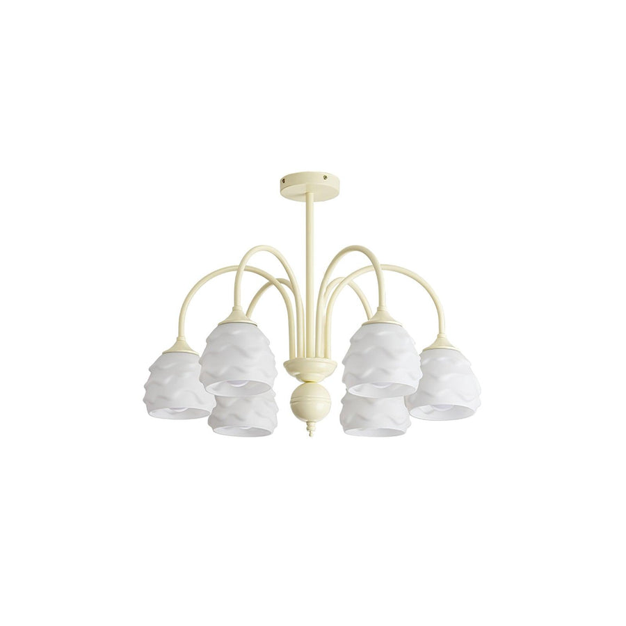 Lustre Lampion en verre et métal – vue 5
