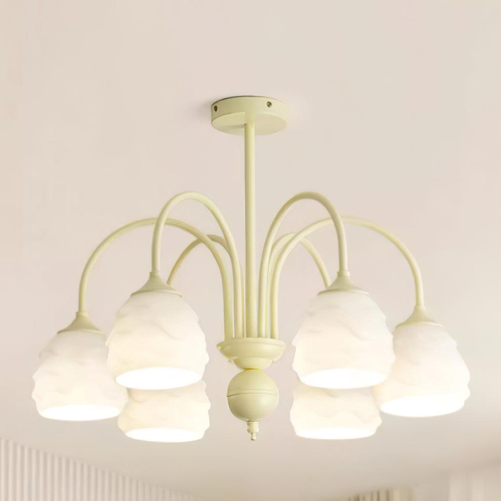 Lustre Lampion en verre et métal – vue 4