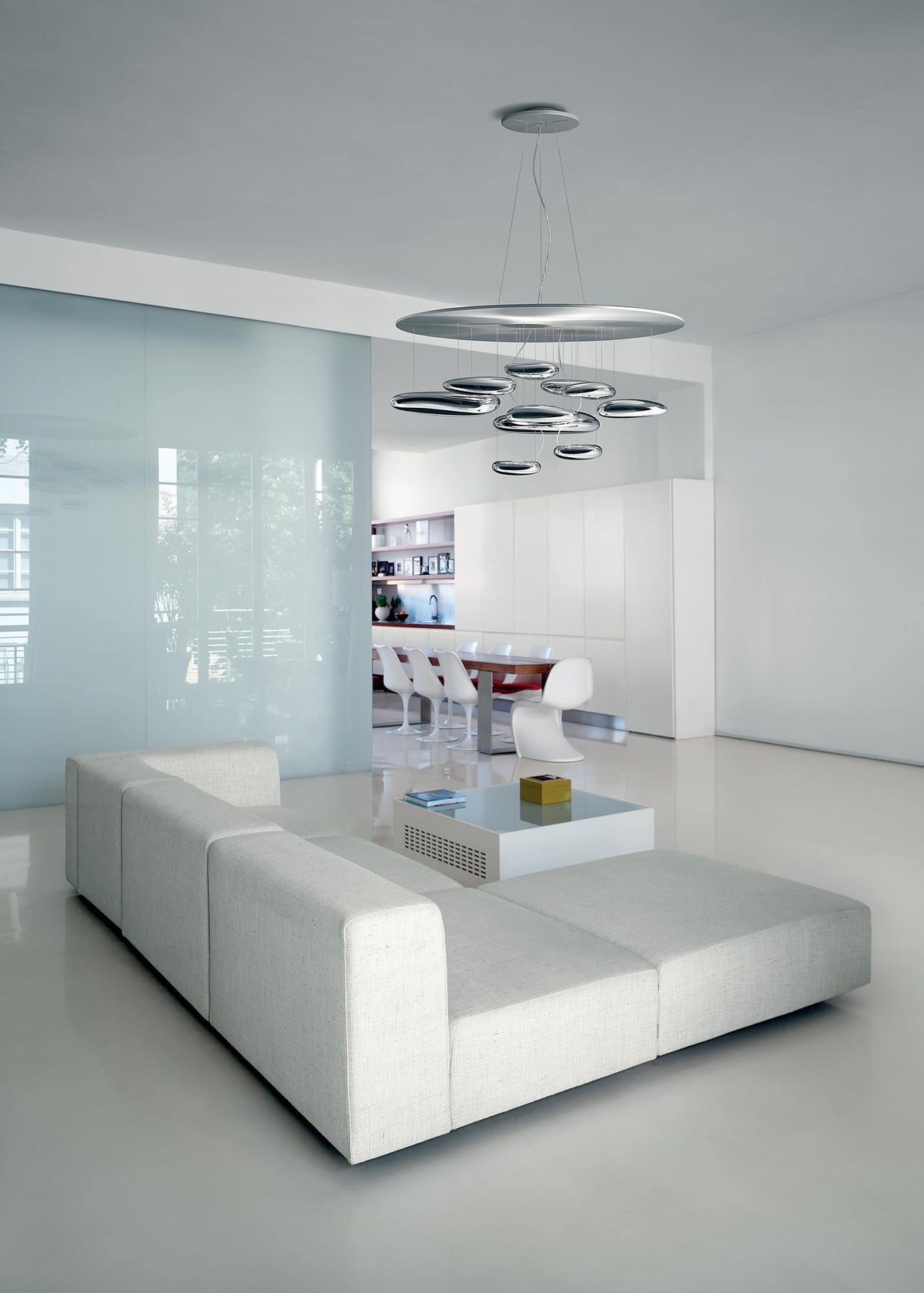 Lustre Andromède en aluminium et verre – vue 9
