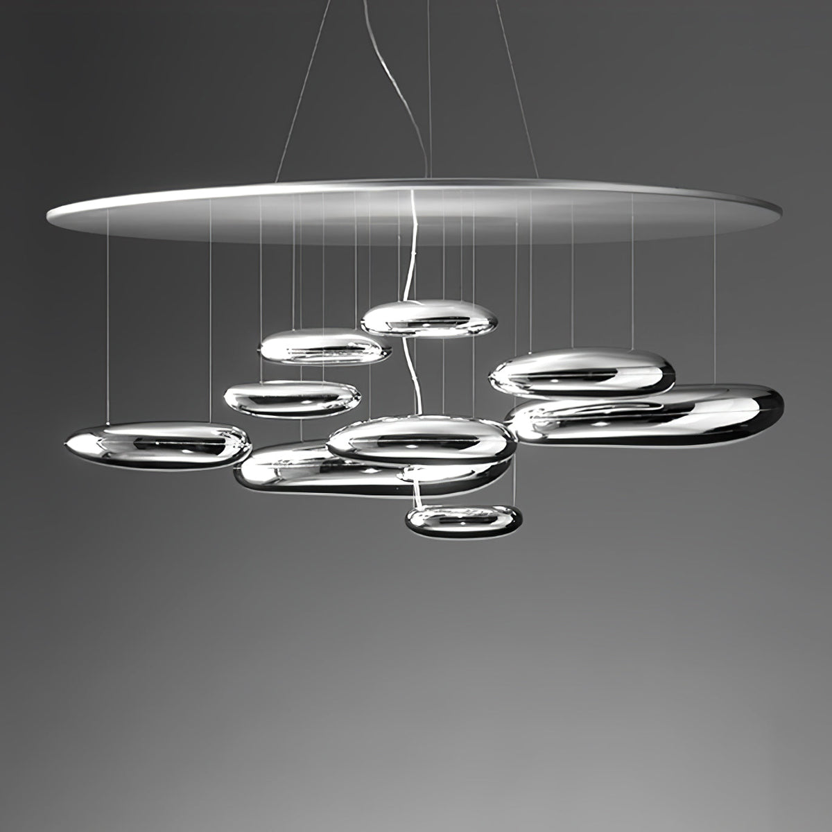 Lustre Andromède en aluminium et verre – vue 99