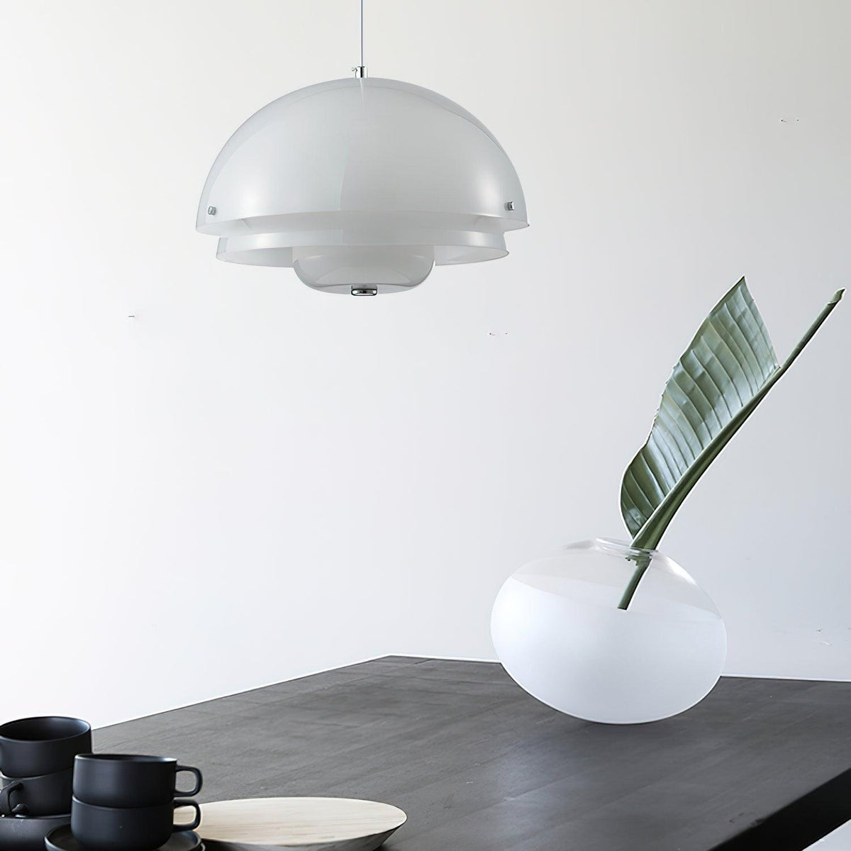 Suspension Ouessant en verre et fer – vue 2