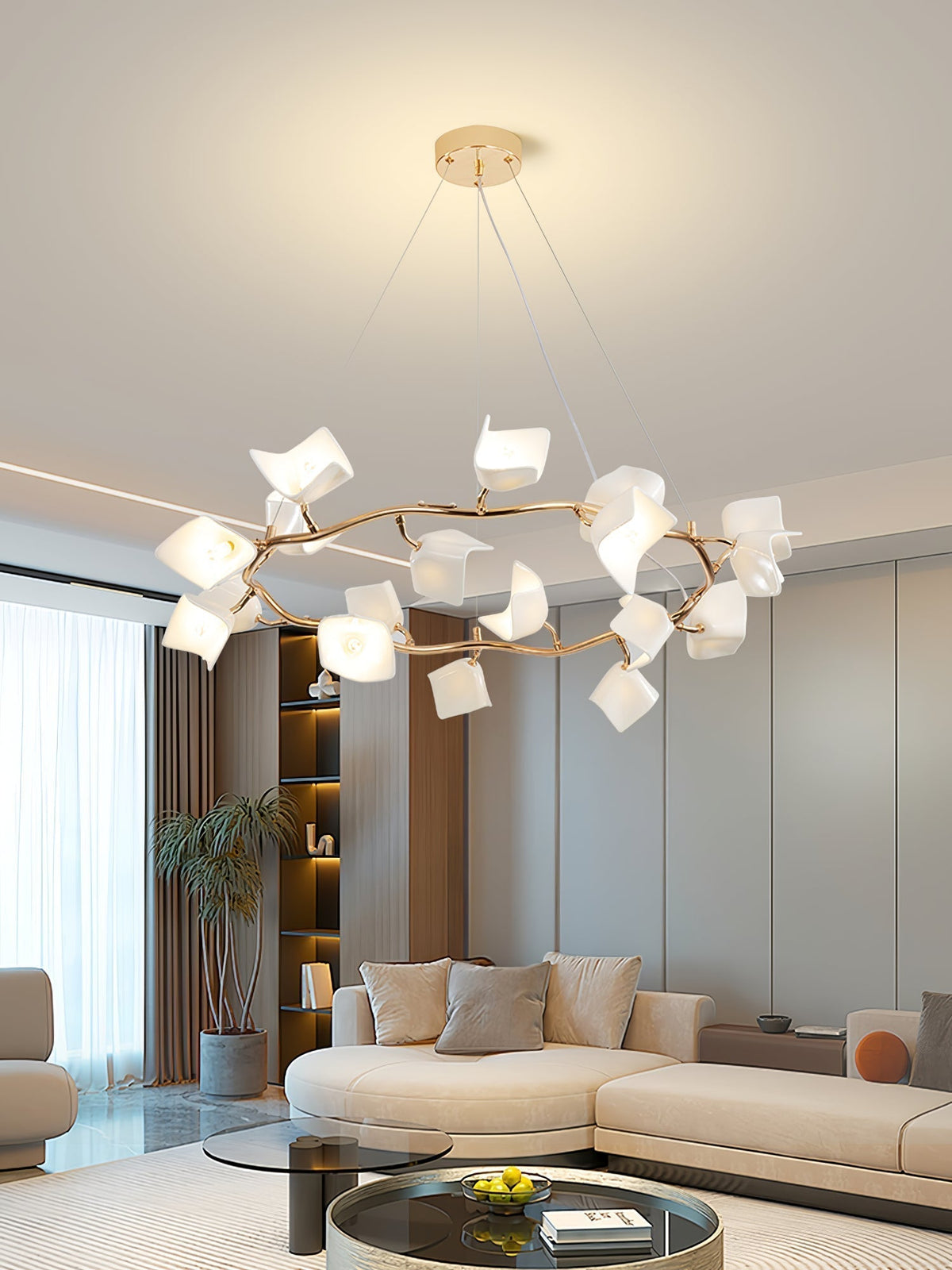 Lustre Olivine en céramique et fer – vue 24