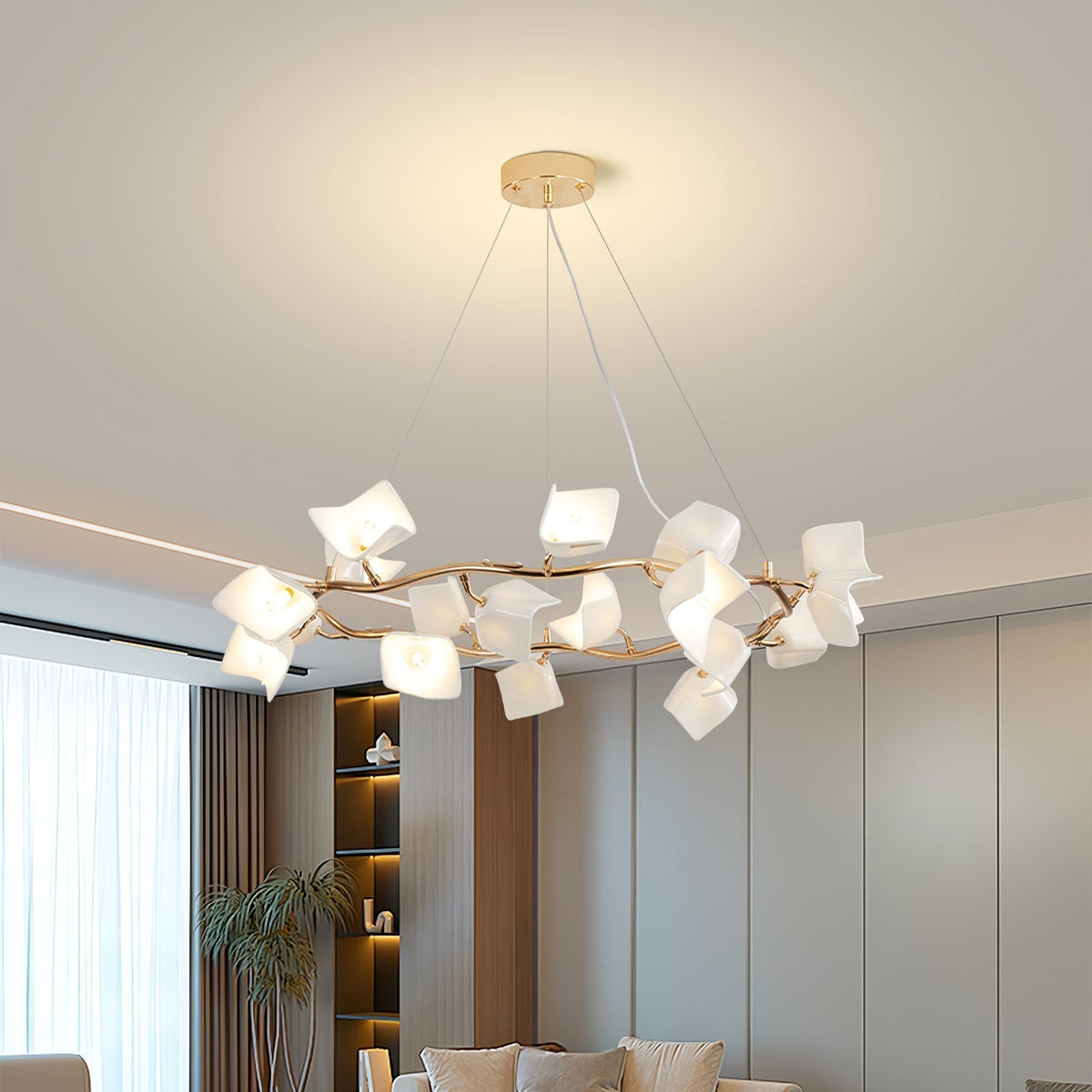 Lustre Olivine en céramique et fer – vue 4