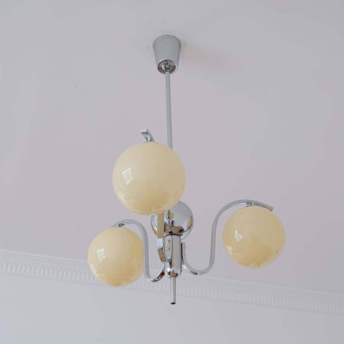 Lustre Hirondelle en verre et métal – vue 2