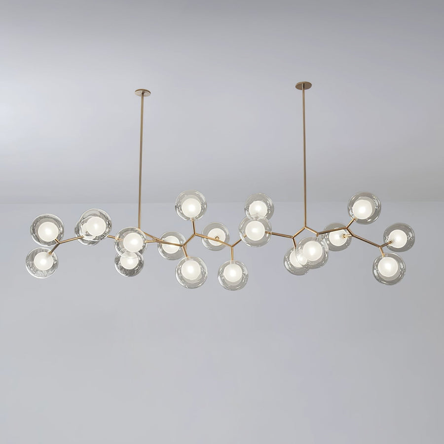 Lustre Caroline en laiton et verre – vue 5