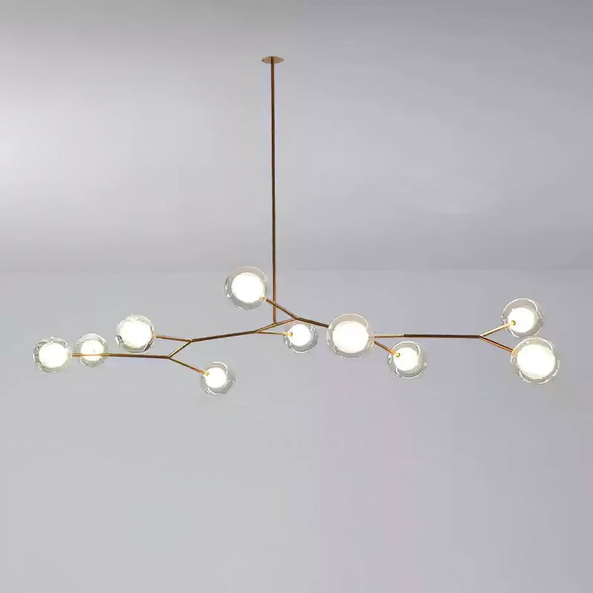 Lustre Caroline en laiton et verre – vue 7