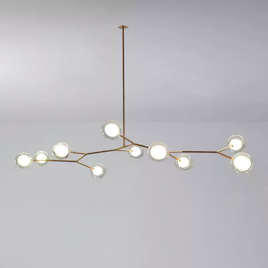 Lustre Caroline en laiton et verre – vue 3