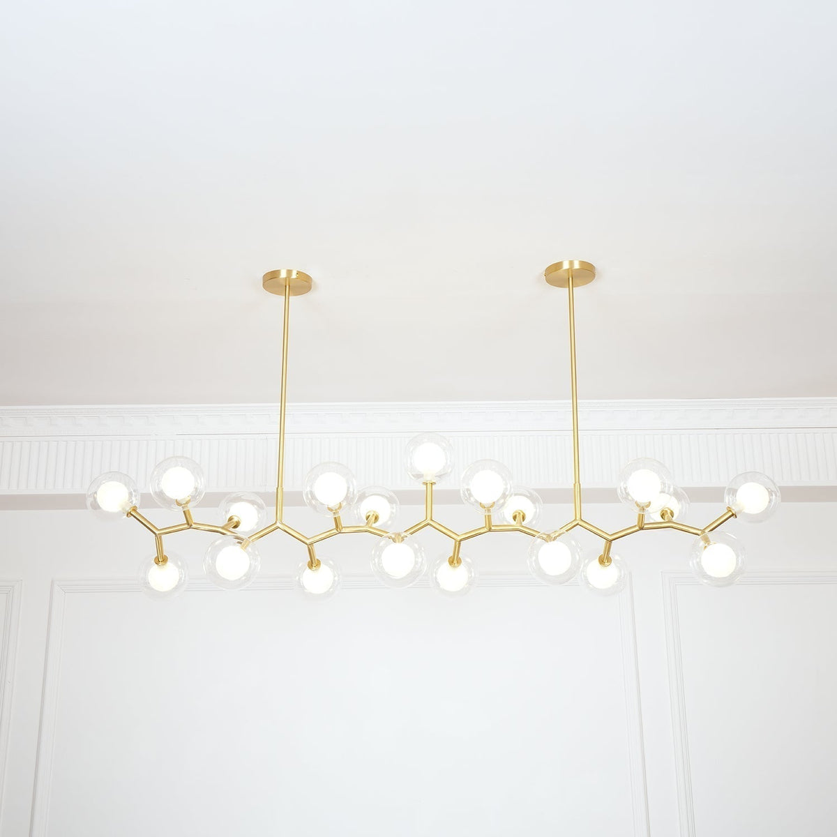 Lustre Caroline en laiton et verre – vue 9