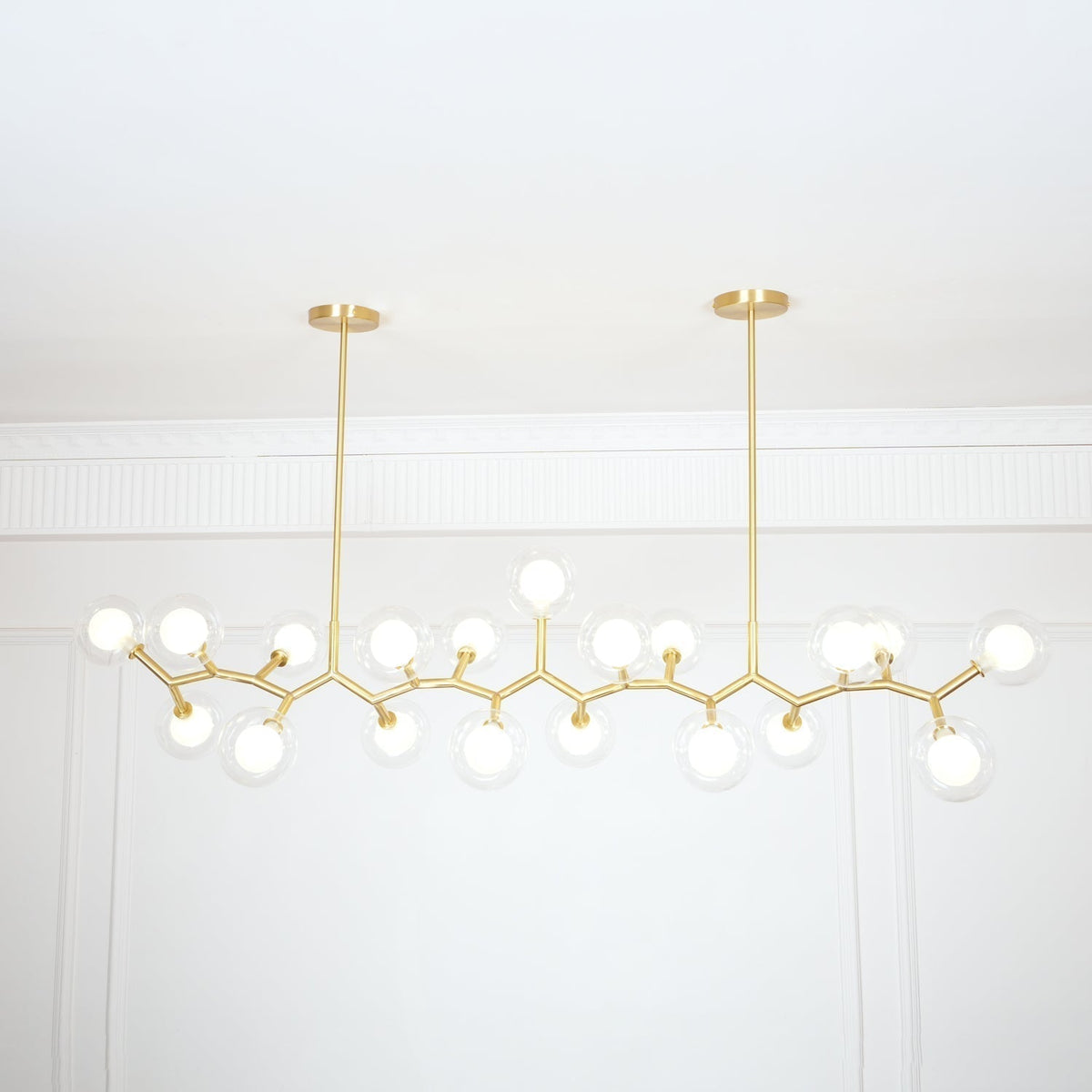 Lustre Caroline en laiton et verre – vue 4