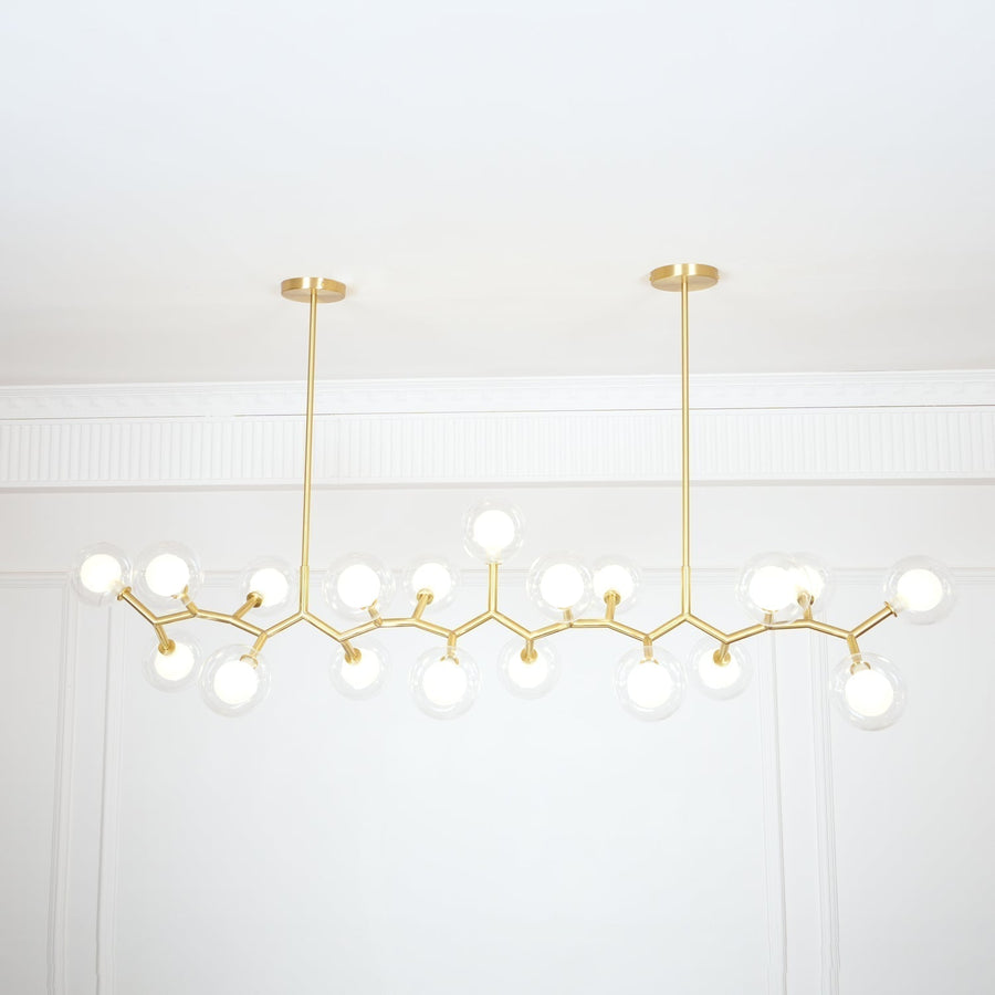 Lustre Caroline en laiton et verre – vue 4