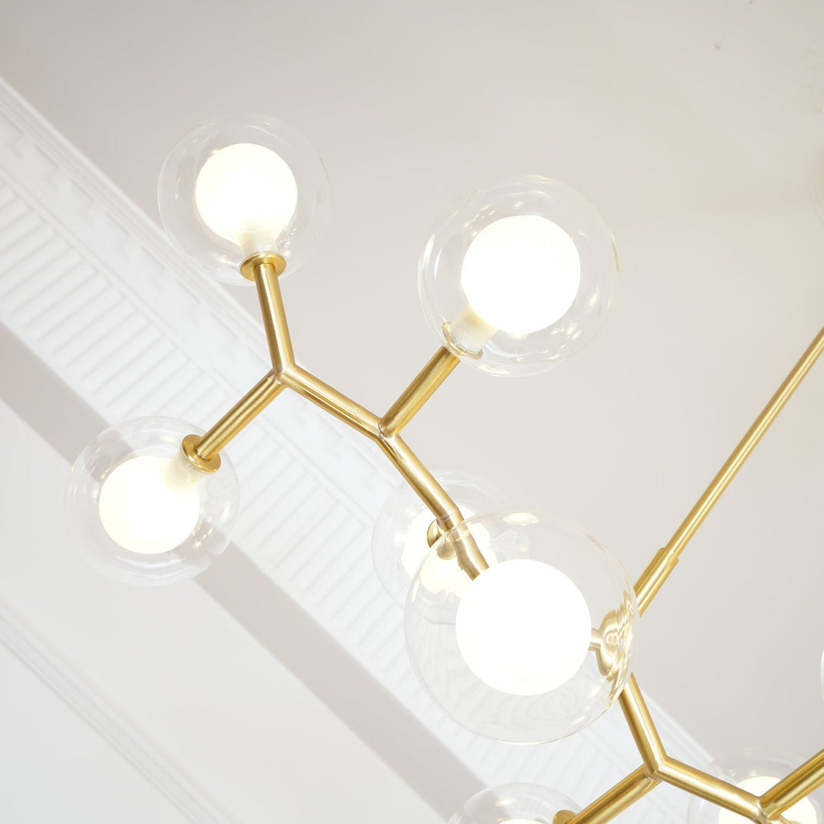Lustre Caroline en laiton et verre – vue 20