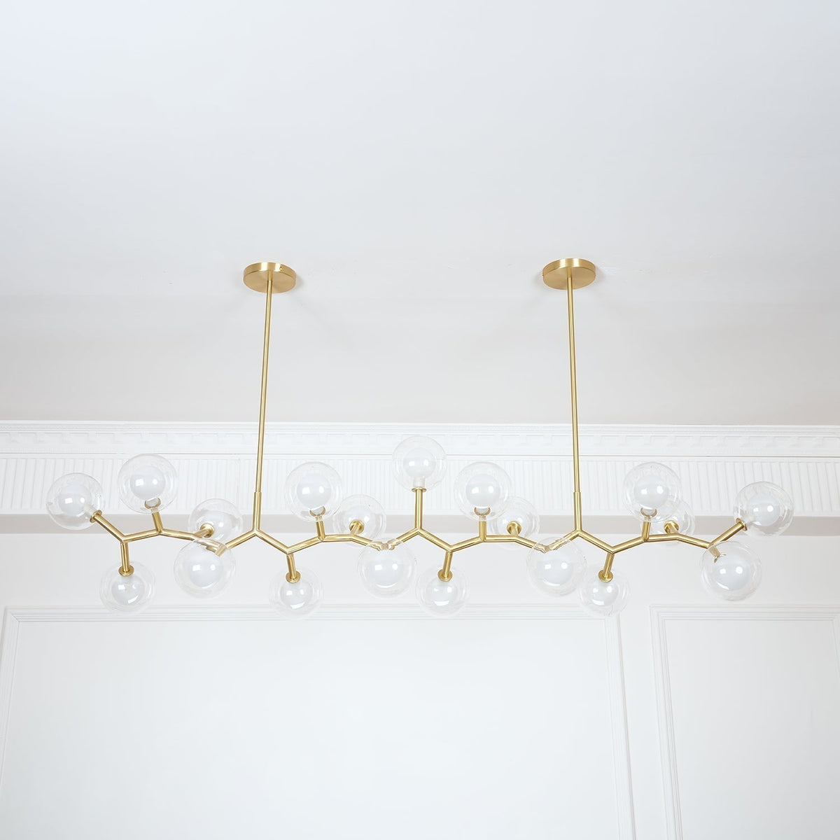 Lustre Caroline en laiton et verre – vue 11