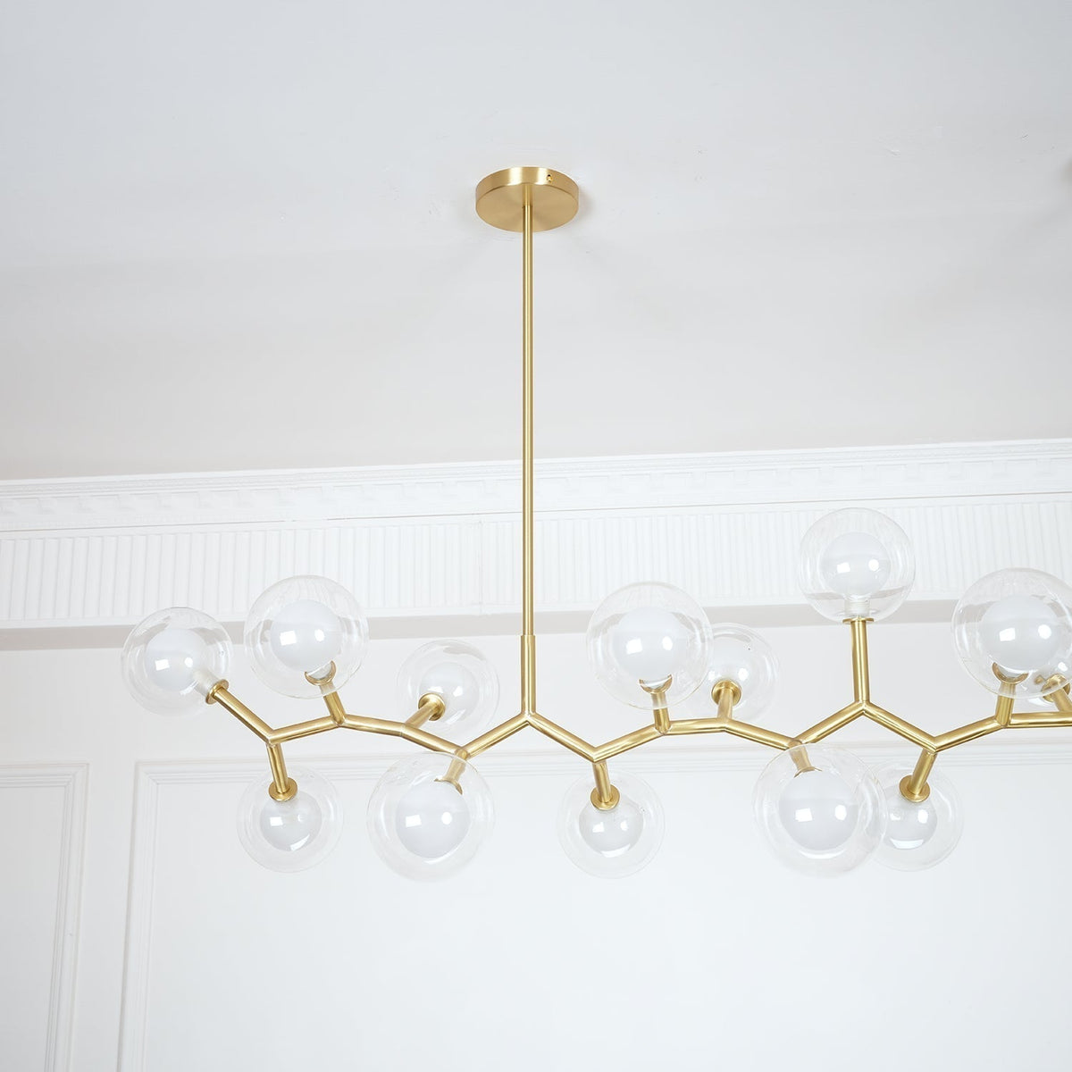 Lustre Caroline en laiton et verre – vue 14